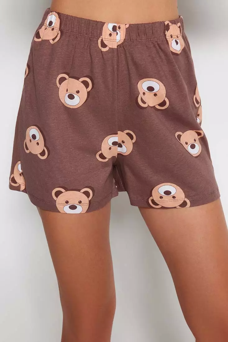 Teddy Bears Printed T-Shirt and Shorts Pajama Set