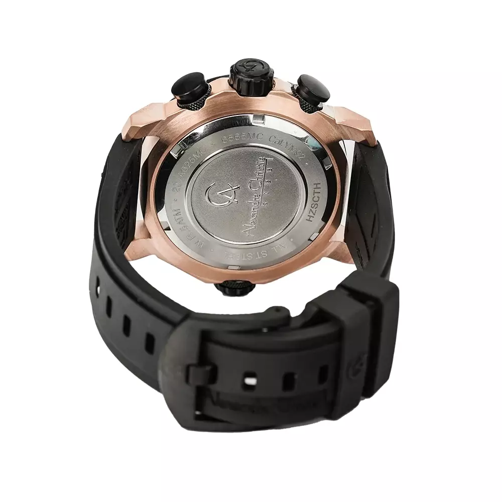 Jam Tangan Pria Alexandre Christie Chronograph AC 6565 MC RBRBA Men Rubber Strap