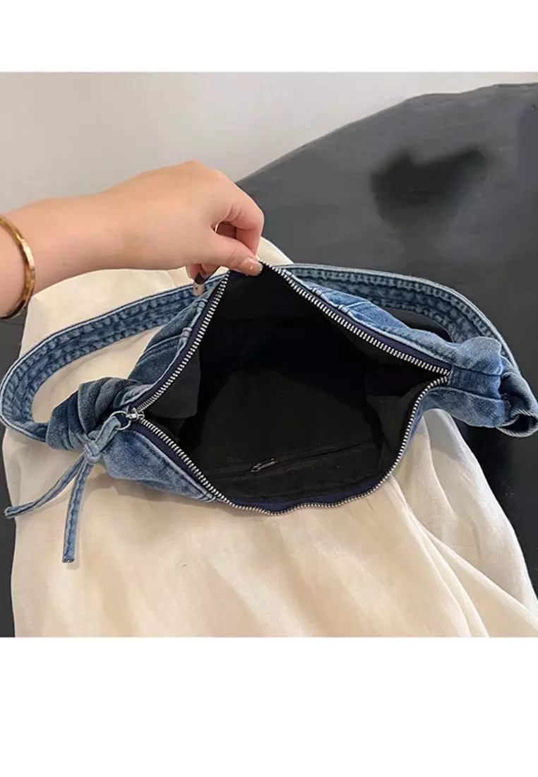 Denim casual Japanese shoulder bag crossbody dumpling bag