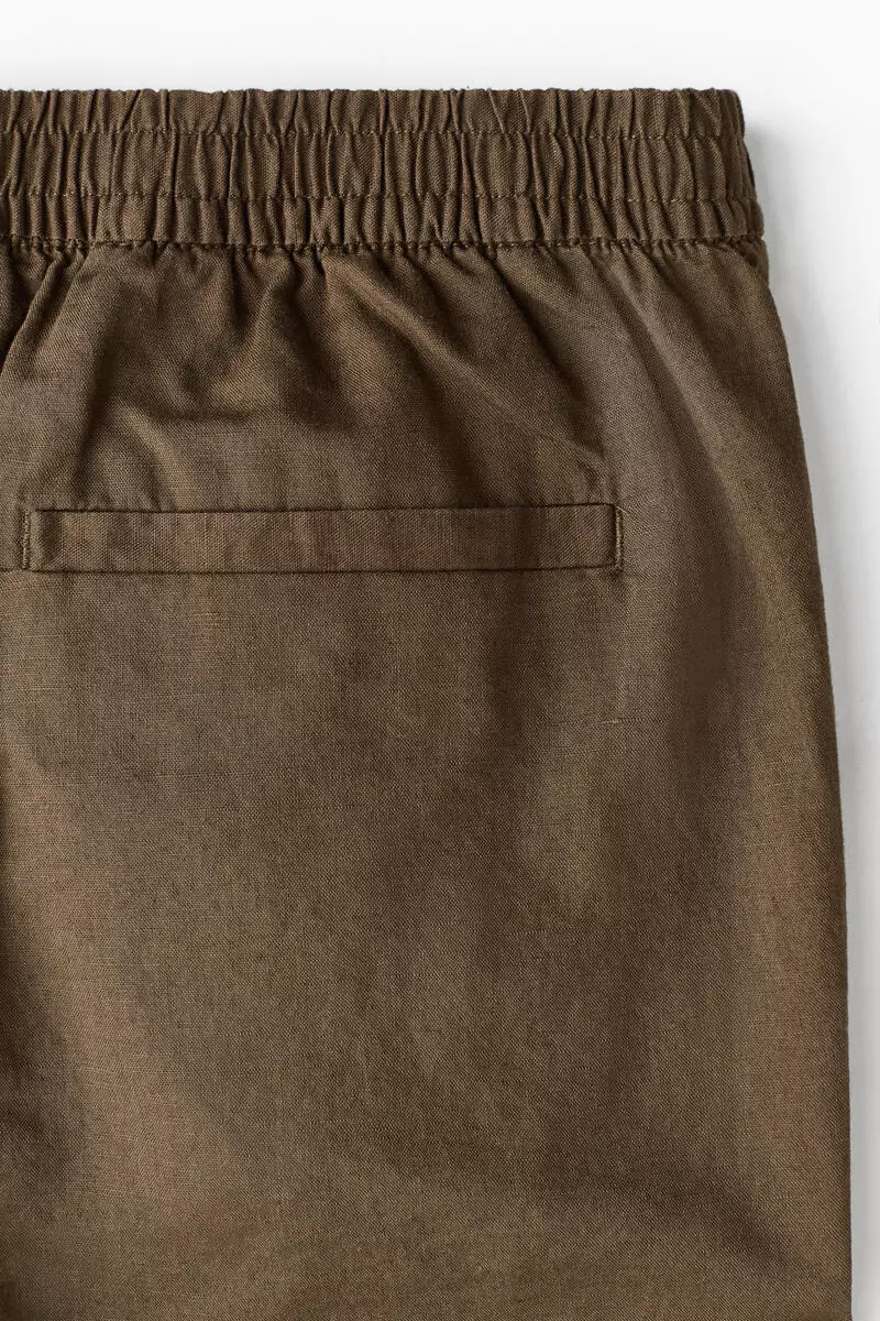 Regular Fit Linen-blend shorts