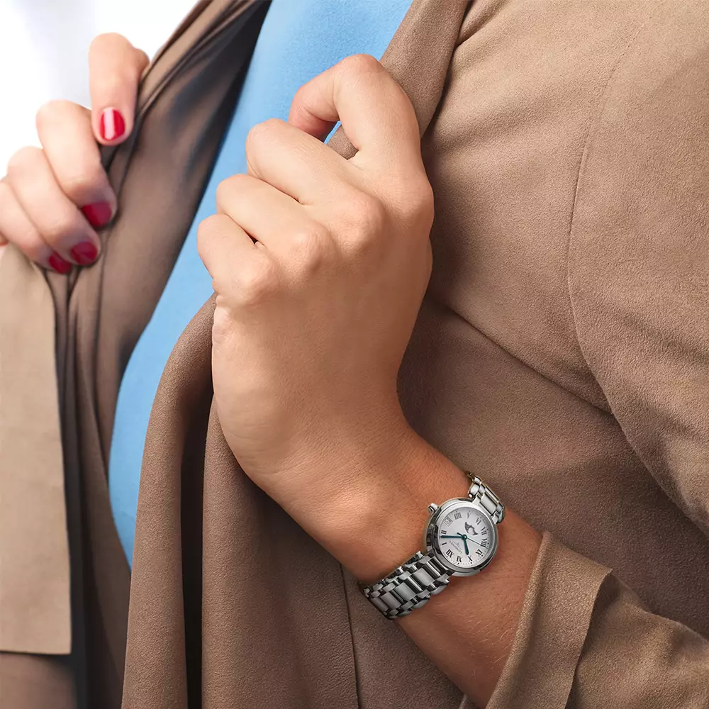 Primaluna 30 - L8.115.4.71.6 Quartz Silver Moon Phase Stainless Steel