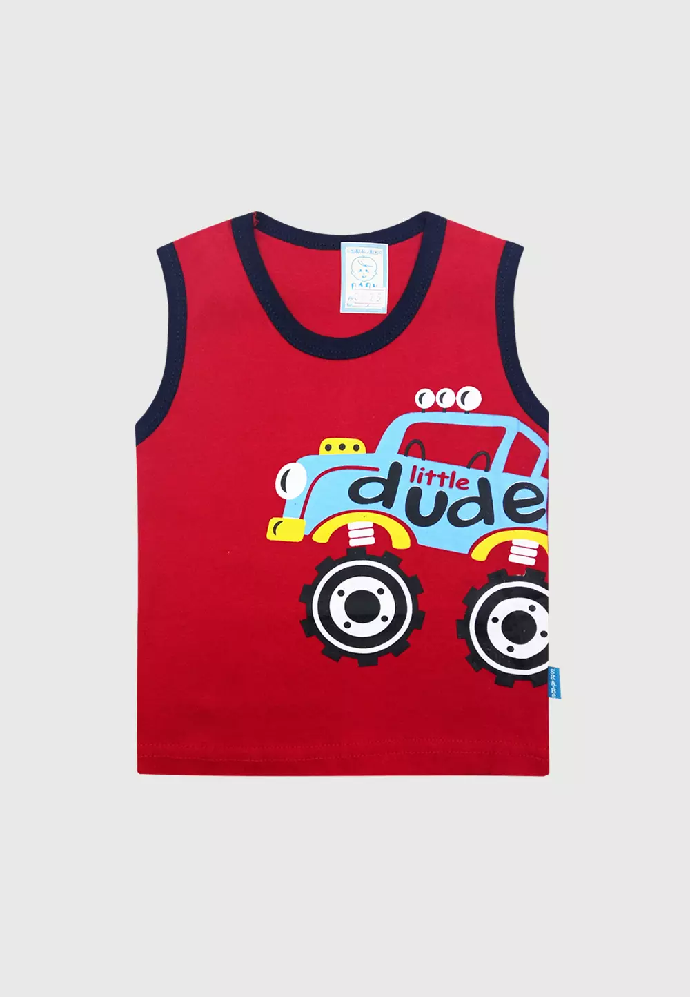 Wakakids Baju Singlet Bayi Anak Laki Laki Usi 6 Bulan Hingga 12 Bulan Setelan Celana Jeans Motif Little Tractor 3425 Merah