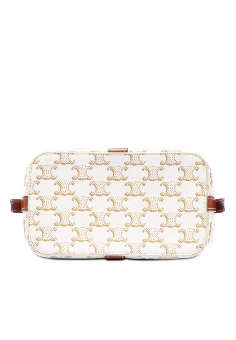 Pre-Loved Celine Teen Triomphe Coated Canvas Cabas De France Crossbody