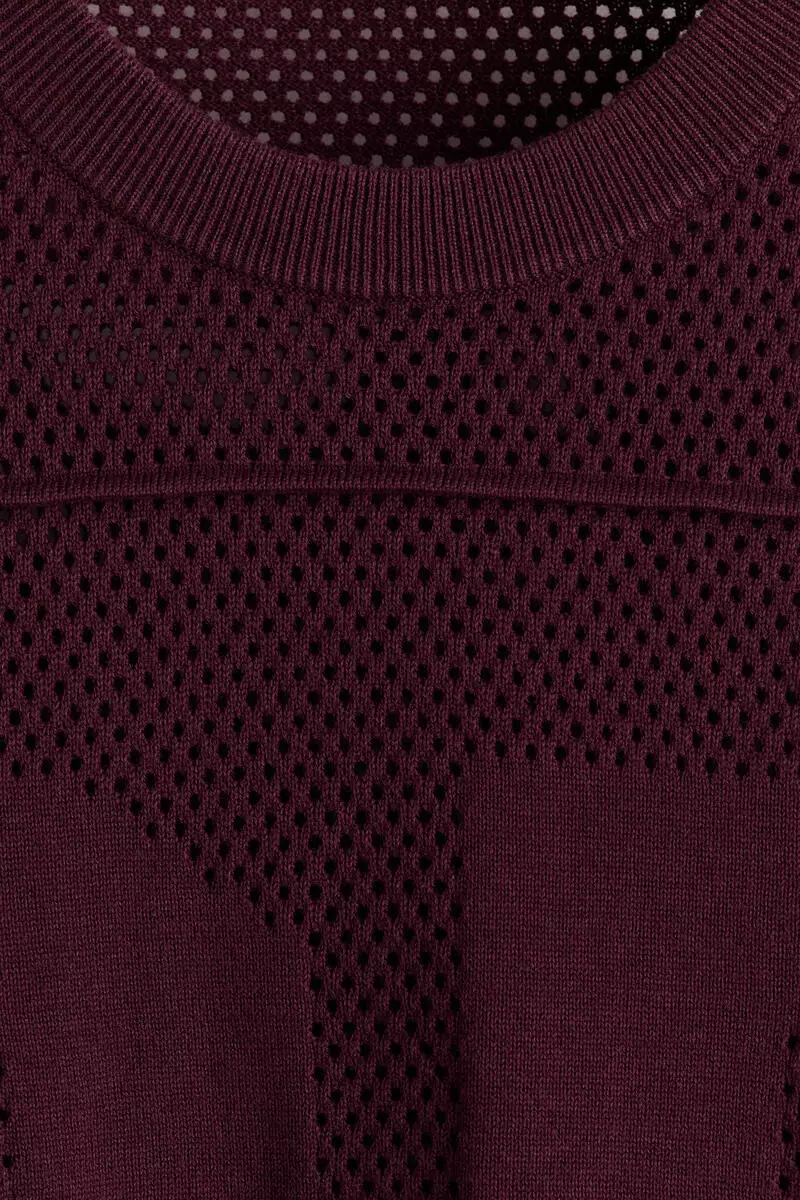 Relaxed Fit Boxy hole-knit T-shirt