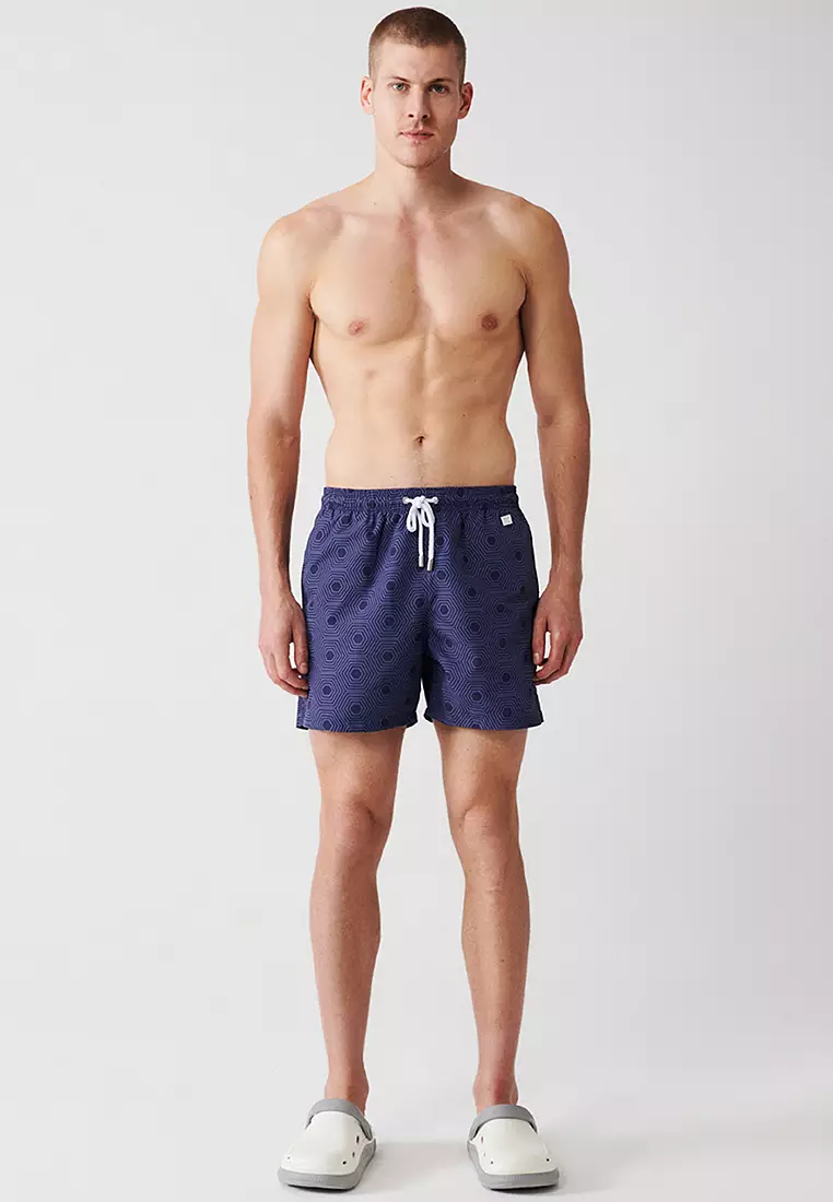 Quick Drying Geometric Printed Swim Shorts