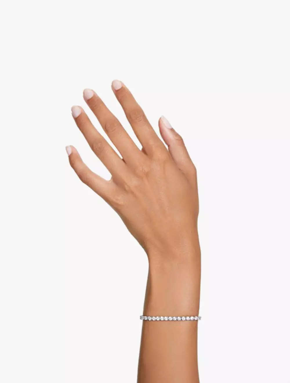 Matrix Tennis Bracelet, Round Cut, White, Rhodium Plated - S - White