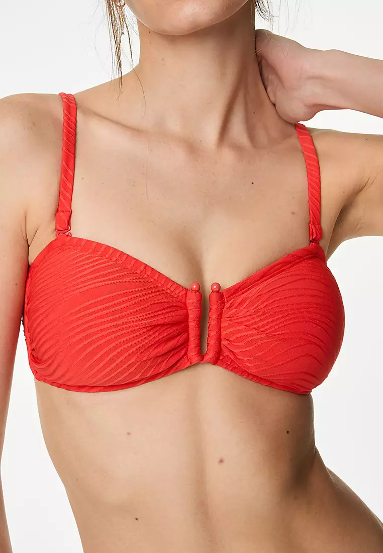 Textured Bandeau Bikini Top