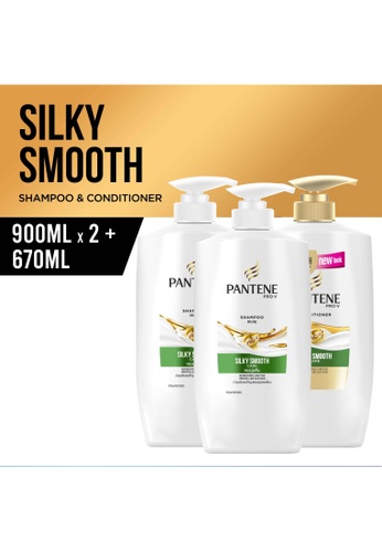 Buy Pantene Bundle Of 2 Pantene Silky Smooth Care Shampoo 900ml X 2 Conditioner 670ml Online Zalora Singapore