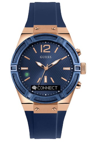 Guess Connect Smart Watch Jam Tangan Wanita Biru Rubber Strap C0002M1