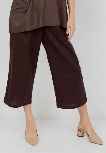 Julia Owers brown Celana Kulot Panjang Wanita AYUMI - Coklat CF749AA2CD72E1GS_1