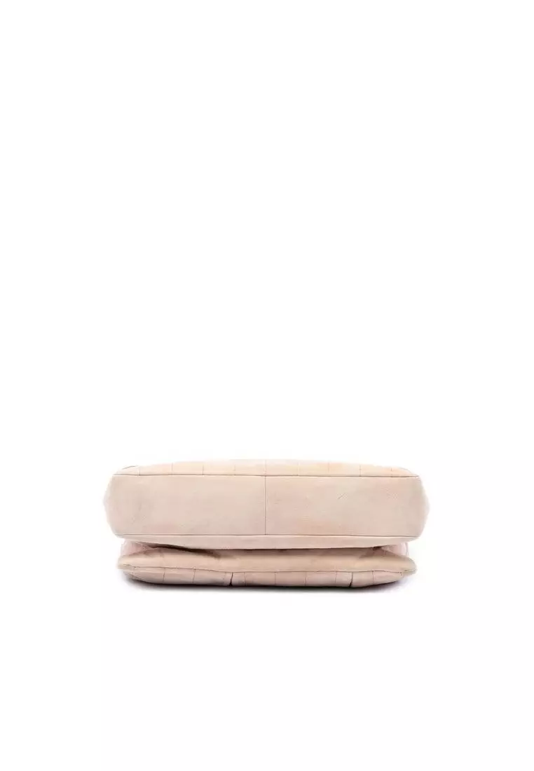 Pre-Loved Chanel Choco Bar Suede Mademoiselle Turnlock Flap