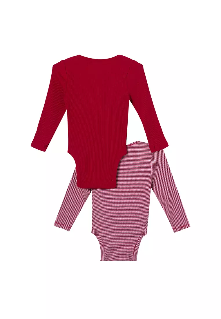 Red long on sale sleeve baby vest