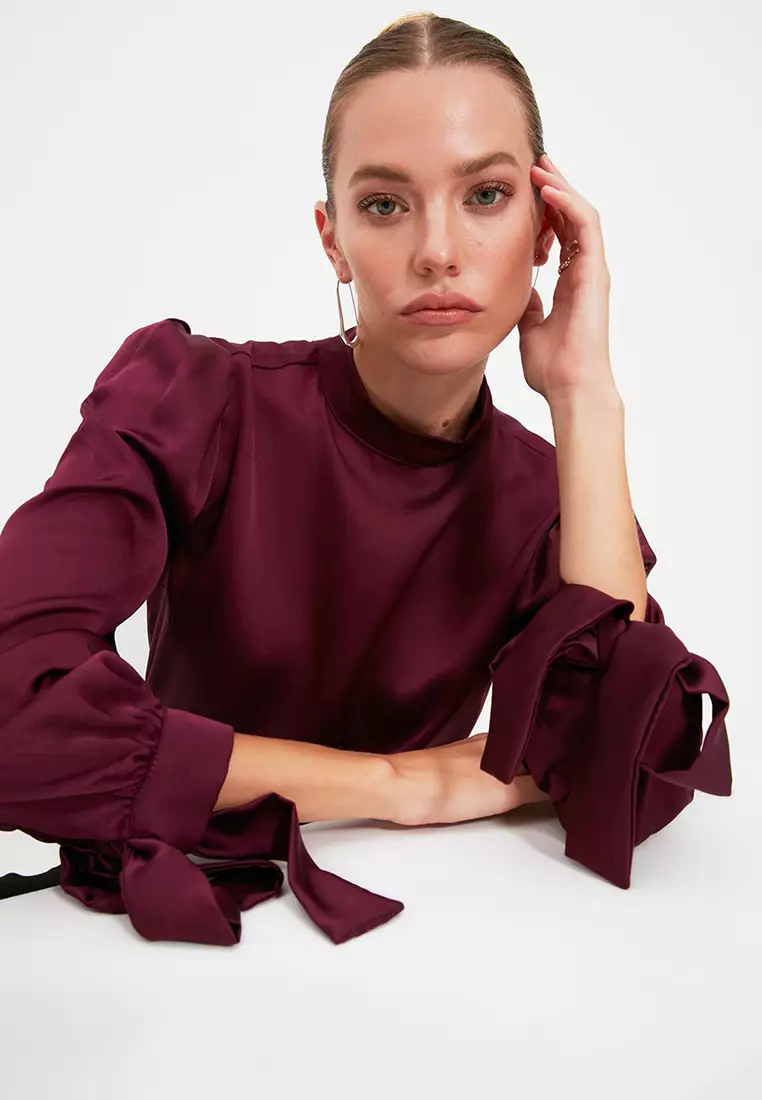 Buy Trendyol Tie Cuff Detail Blouse 2024 Online Zalora Philippines