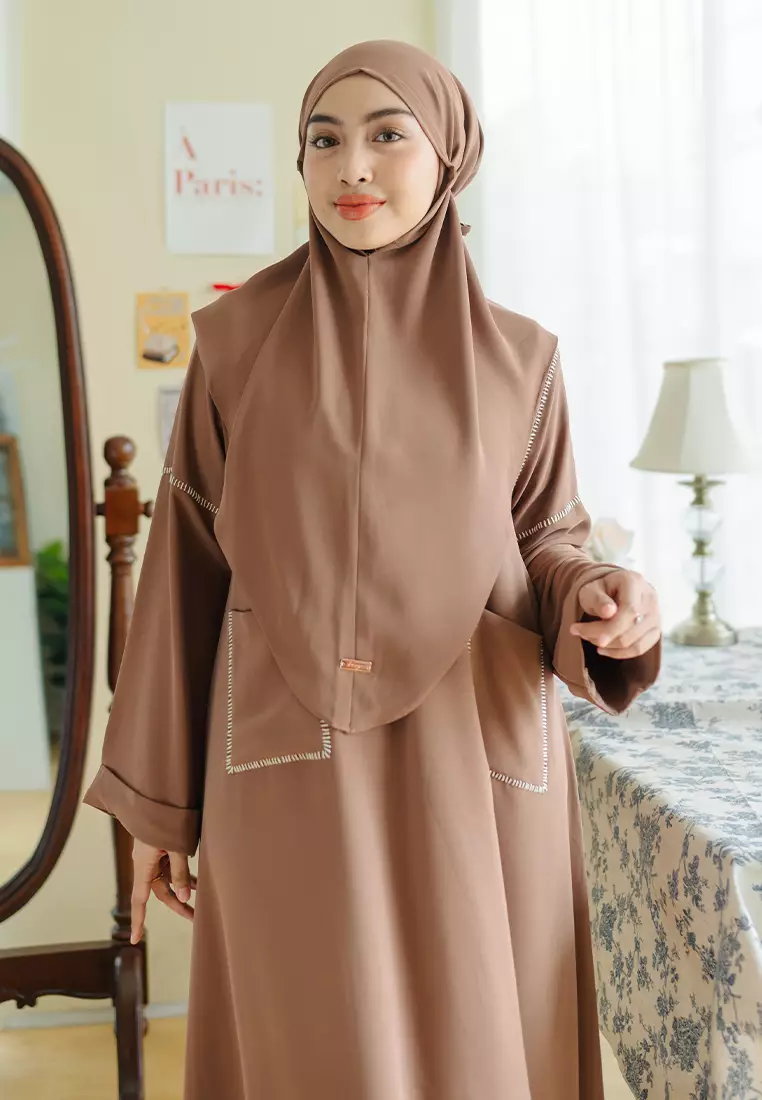 Sahla Abaya Set Brown Sugar
