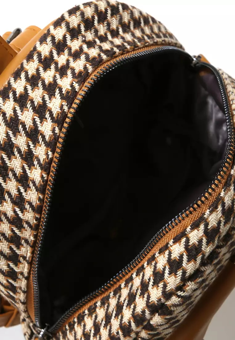 Afra Tas Ransel Mini Wanita Backpack Desain Unik Material Kain ORIGINAL - Khaki