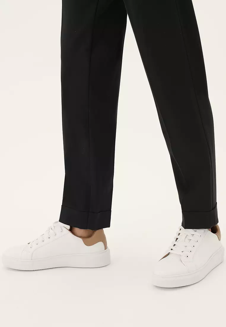 Drawstring Tapered Ankle Grazer Trousers