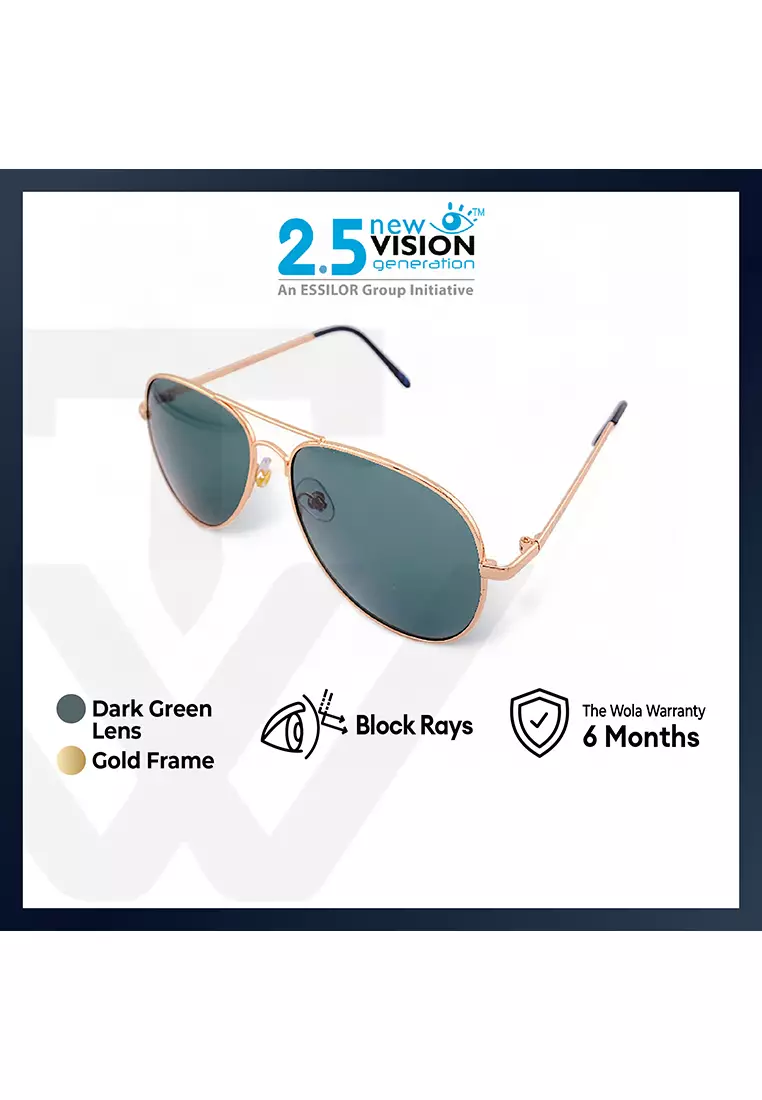 Nvg Nvg By Essilor Men S Aviator Frame Gold Metal Uv