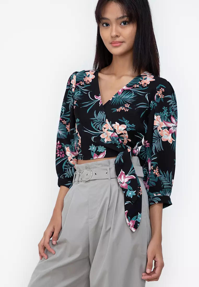 Buy Bubble Sleeve Top With Belt for Women Online in India