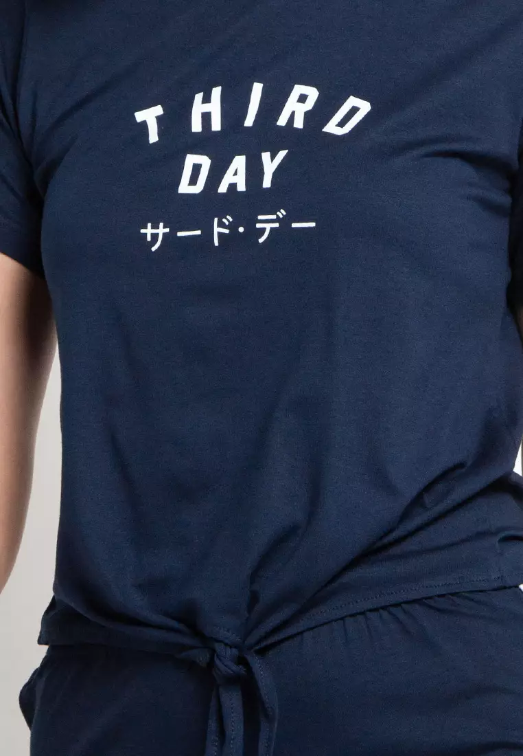 LTD59 Third Day Ck Crop Knot Td Simple Navy