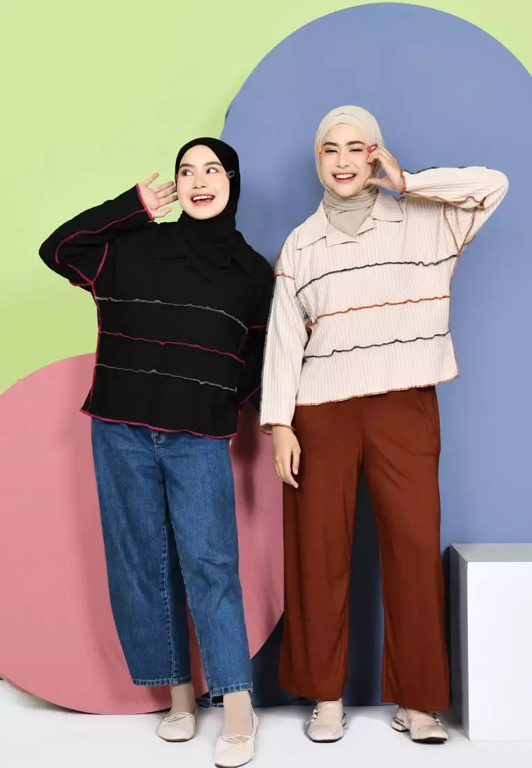 Yuna Playfull Knit Tops - Black M18125 R17S2