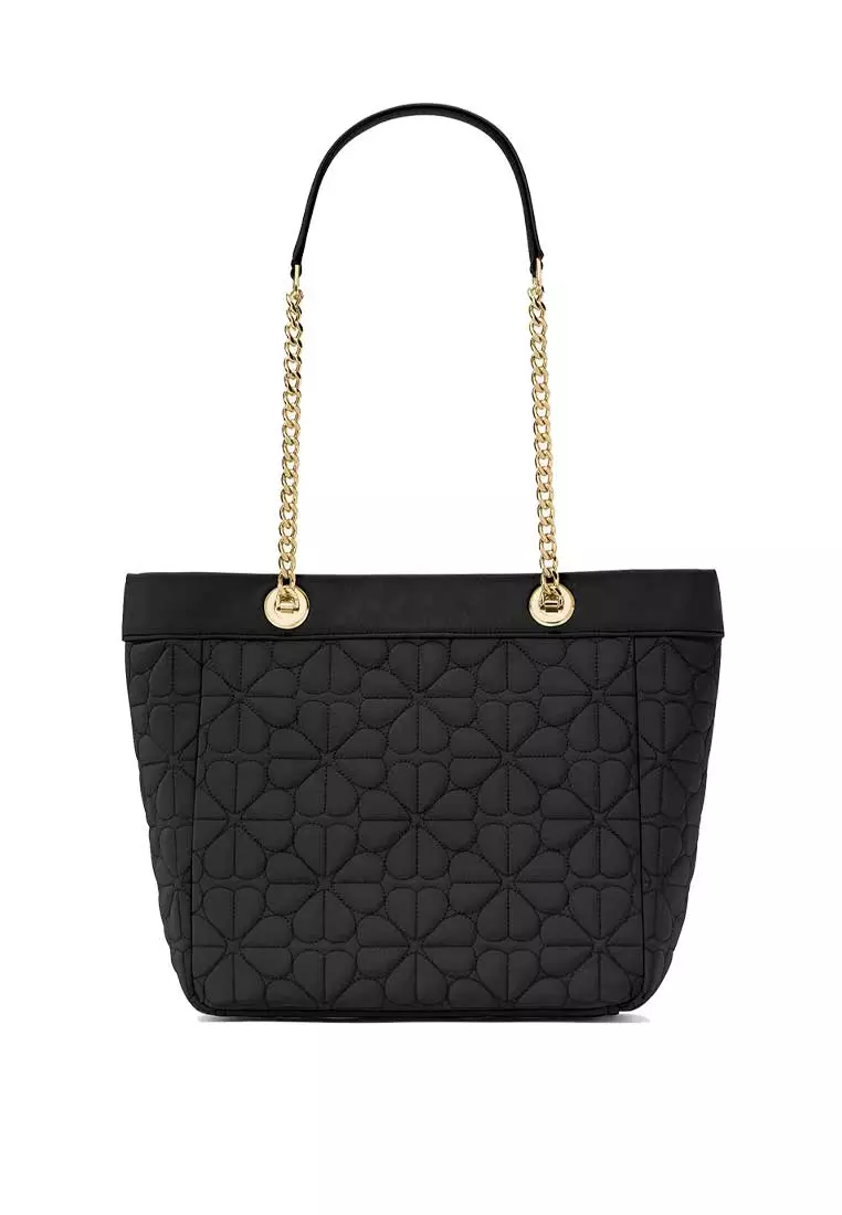 Buy Kate Spade Spade Flower Quilted Fabric Medium Tote Black KK156