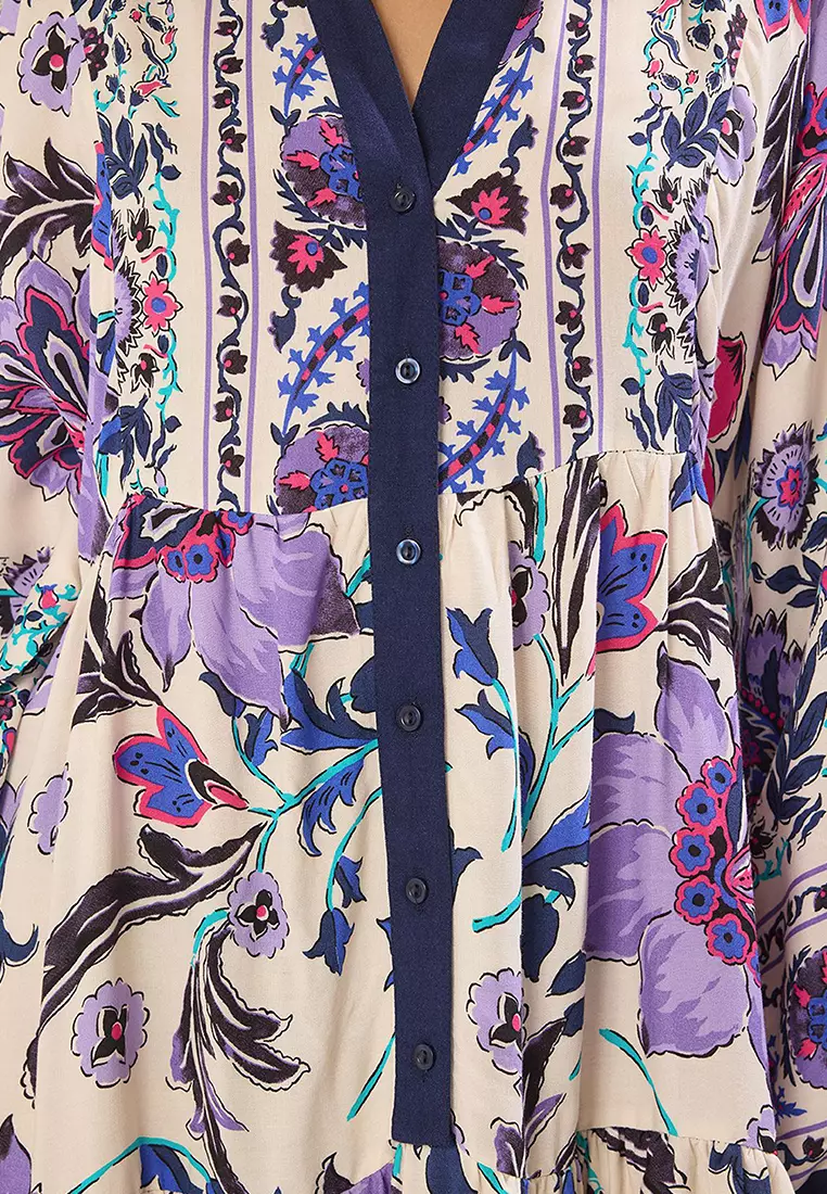 Purple Viscose Woven Dress TCTSS24EB00221