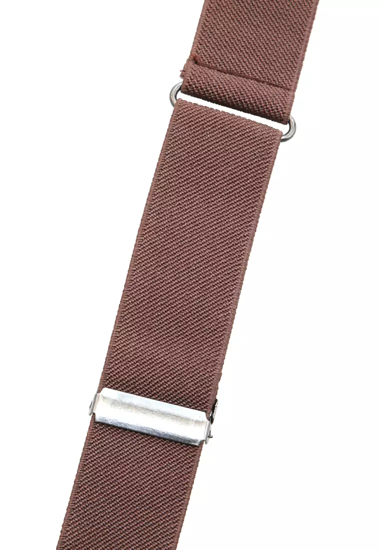 Hasina Aksesoris Fashion Ikat Pinggang Wanita Karet Klip Belt Material Canvas ORIGINAL - Brown