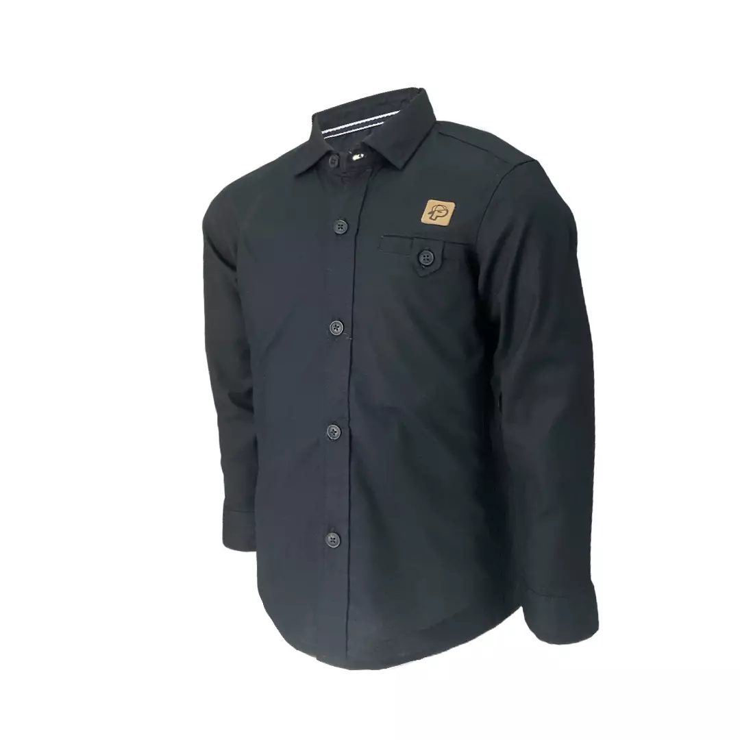 Pingu Kemeja Anak Laki Laki Polos Panjang Hitam 92101131