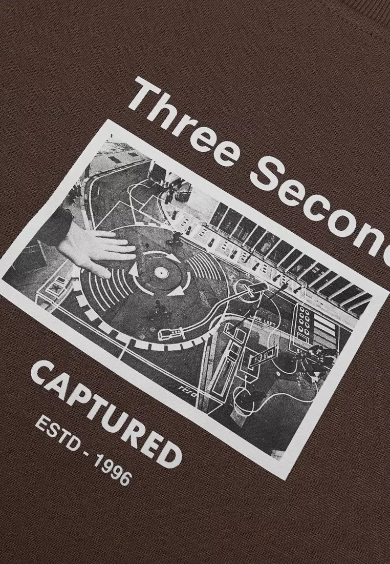 3Second Men's Jacket Crewneck Sweatshirt Regular Fit Fleece Captured OL-C060425