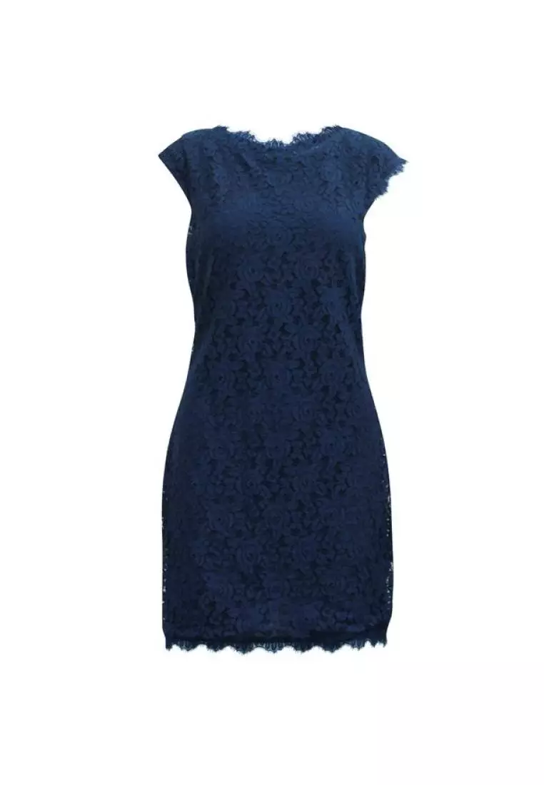 Diane Von Furstenberg Pre Loved DIANE VON FURSTENBERG Navy Blue
