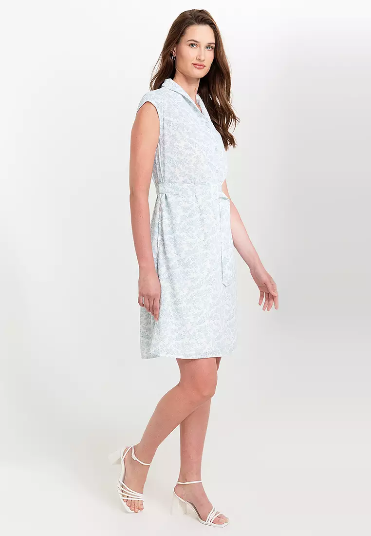 Lorena Belted Printed Shift Dress