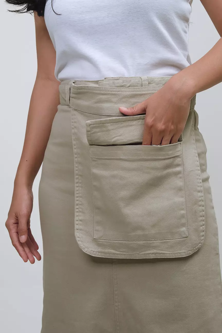 Rok Midi Clarissa Khaki