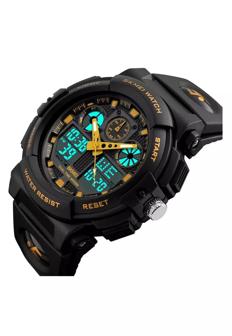 Skmei - Jam Tangan Pria - Black Gold - Resin Strap - 1270-G