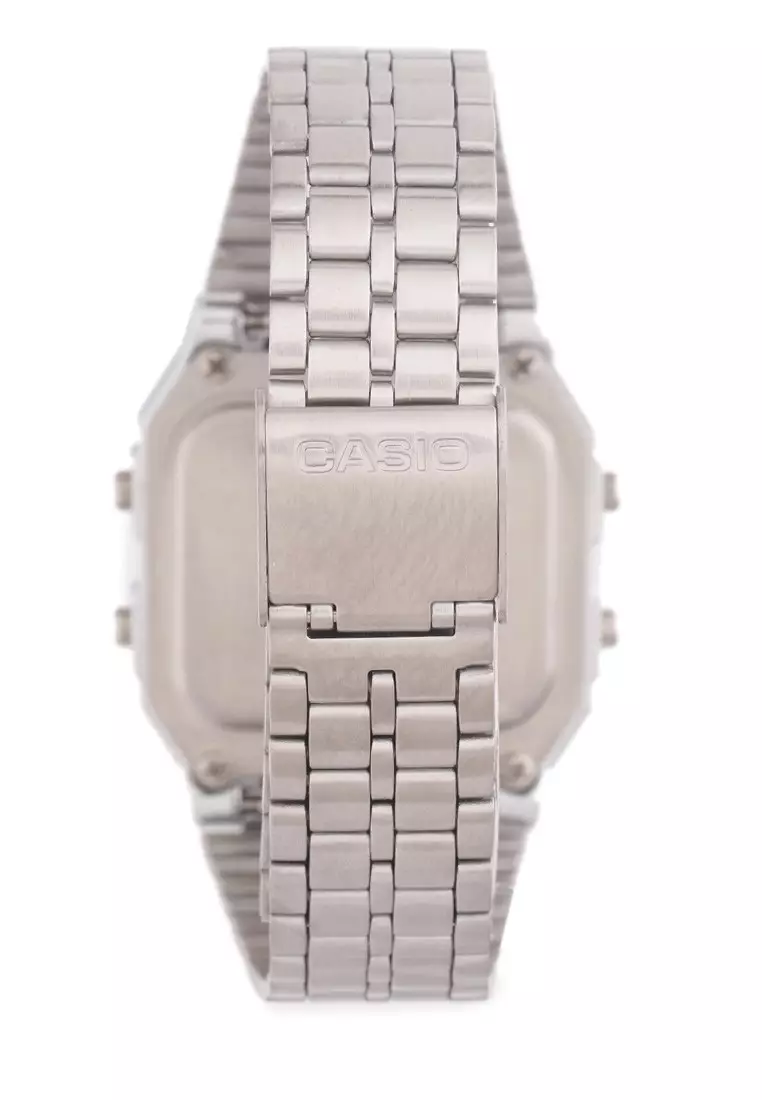 Casio Jam Tangan Pria - Silver - Stainless Steel - A500WA-1DF