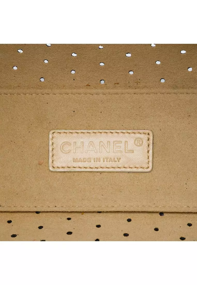 Pre-Loved Chanel Cc Perforated Patent Tote