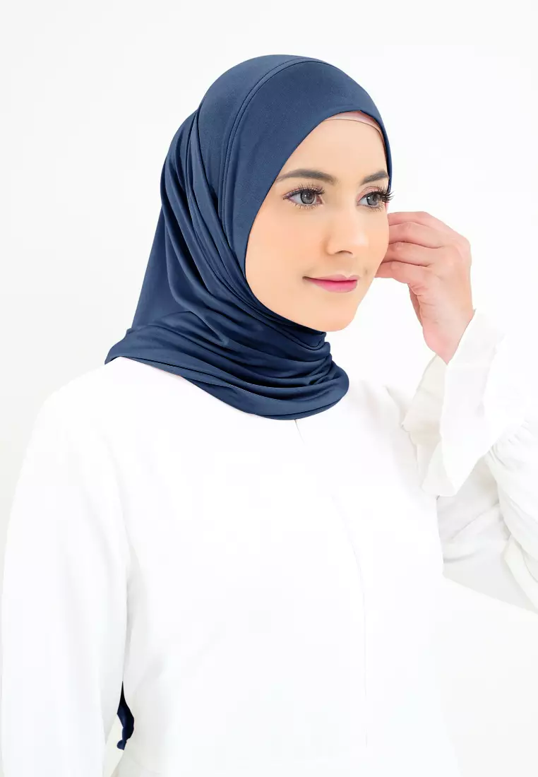 Cotton Bee - Hijab Segitiga Instan Syahira Jersey - Navy 