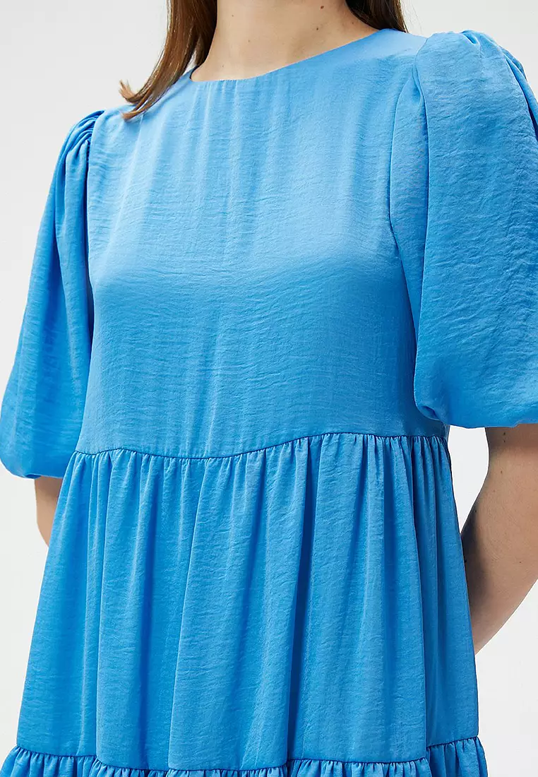 Puff Sleeves Mini Dress