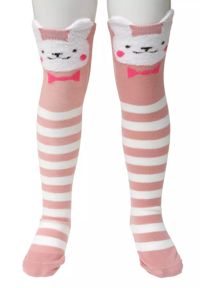 Candie Kaos Kaki Panjang Anak Perempuan Pinky Bunny Kids Long Socks Material Cotton ORIGINAL - Pink