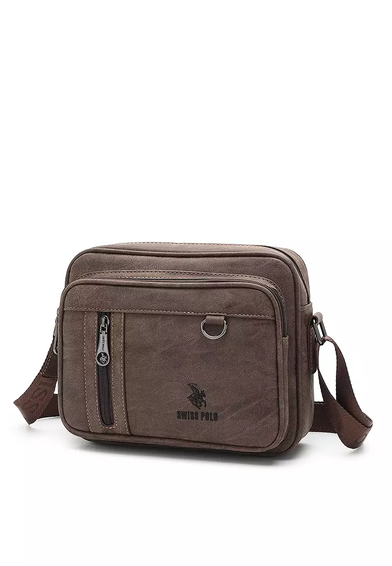 Men's Sling Bag / Crossbody Bag - Dark Brown