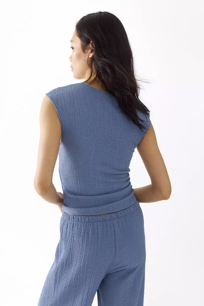Textured jersey top