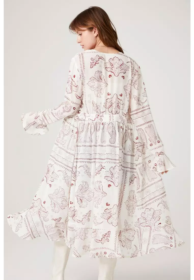 Buy FOREVER 21 Ornate Print Chiffon Kimono 2024 Online ZALORA