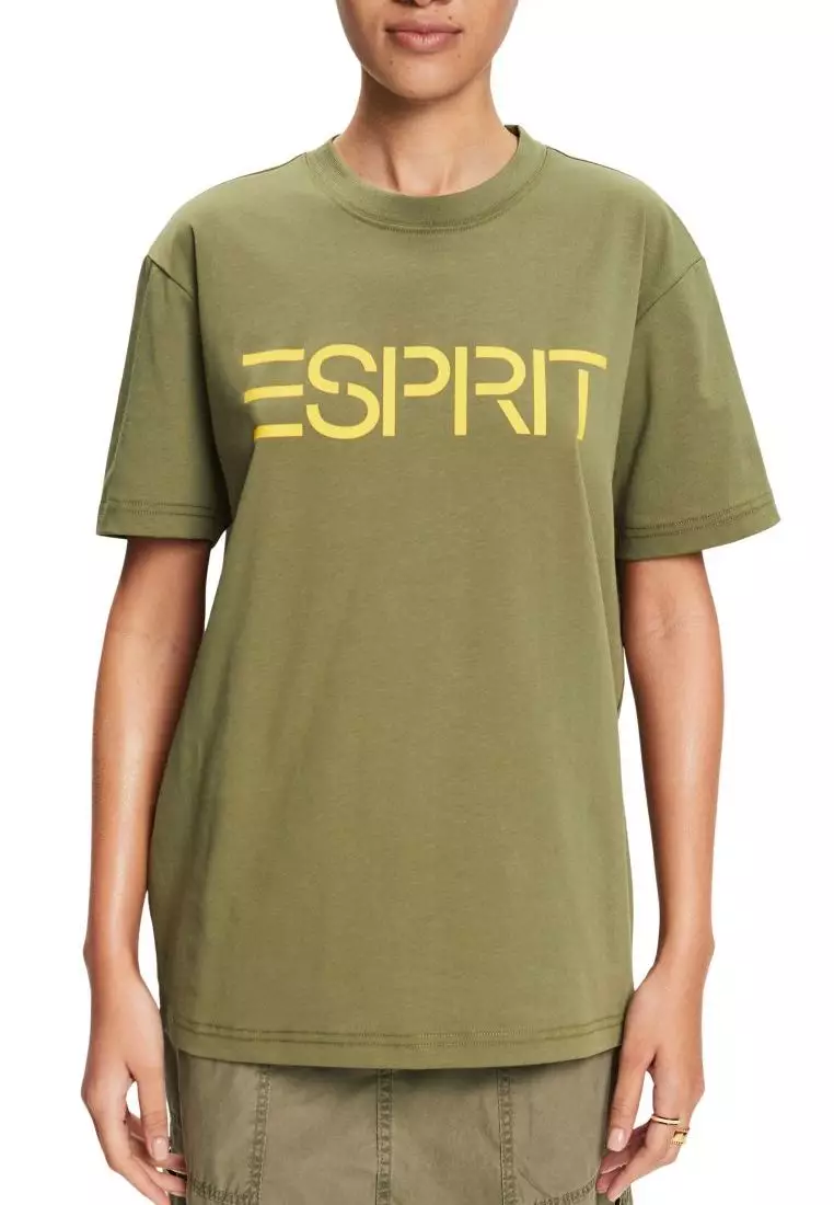 ESPRIT Oversized Cotton Jersey Logo T-Shirt