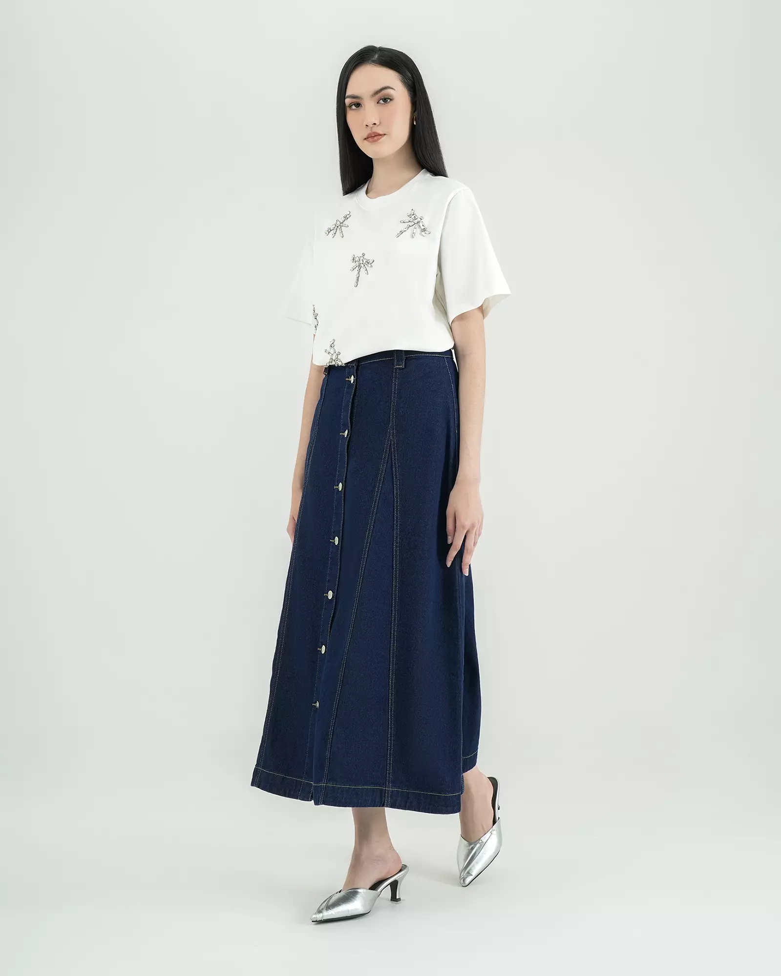 Geulis.id DEIA DENIM SKIRT - Darkdenim