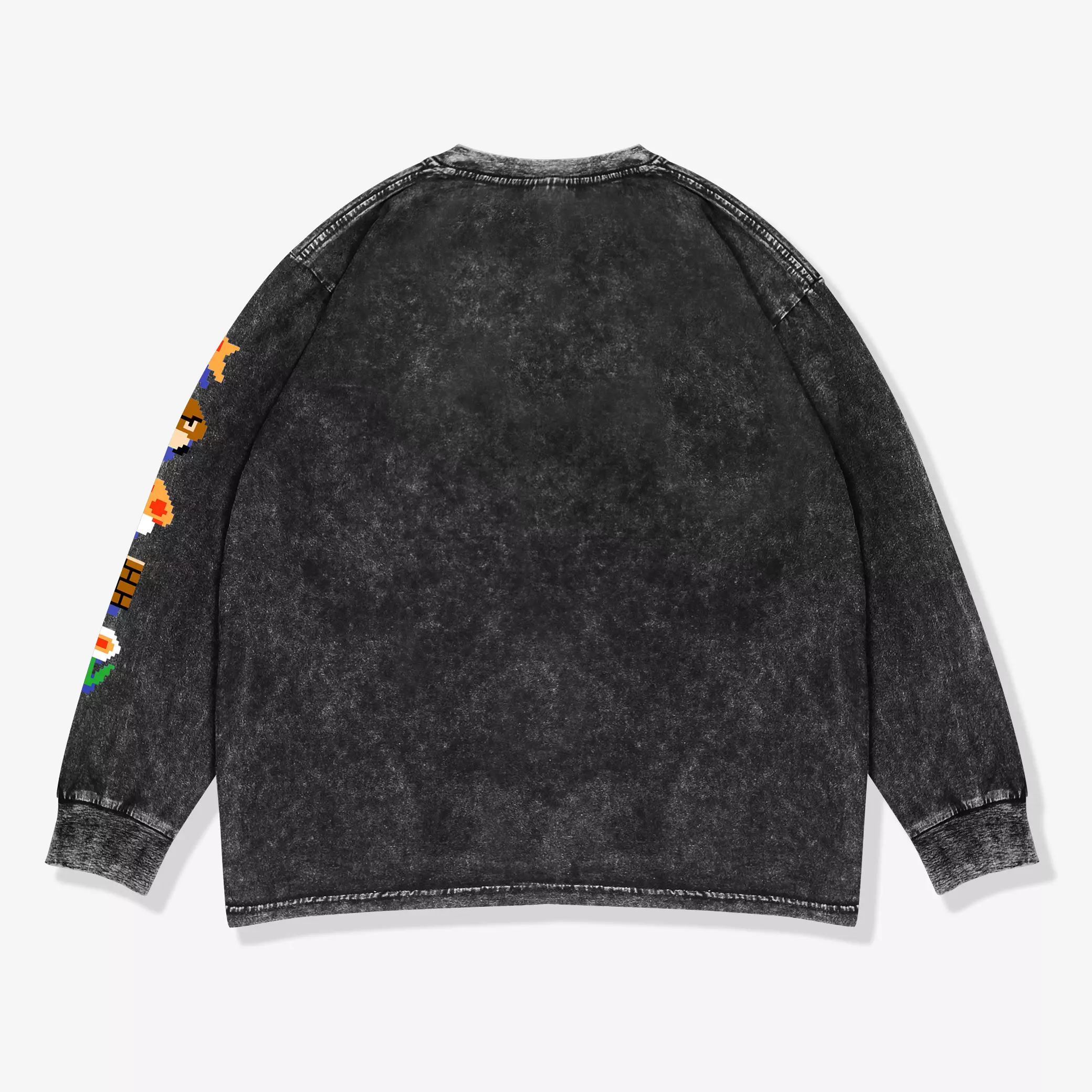 OOTDSUPPLY Longsleeve Yoshi Sandwash l Kaos Lengan Panjang Pria dan Wanita LSWH003