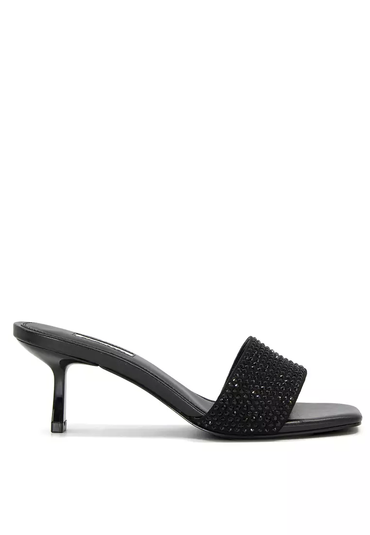 Discount on Dune London  shoes - SKU: Myka Large Hotfix Mules Black