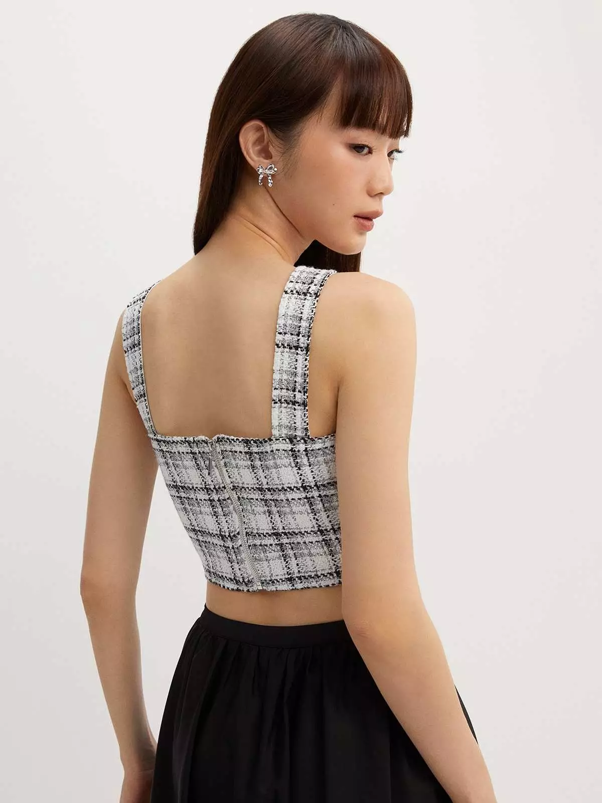 Rhinestone Crop Top - White