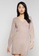 JACQUELINE DE YONG beige Victoria Long Sleeves V-Neck Dress Knit D7150AAA736017GS_1