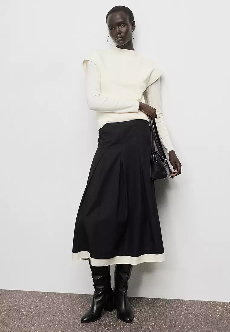 Combined Pleated Skirt