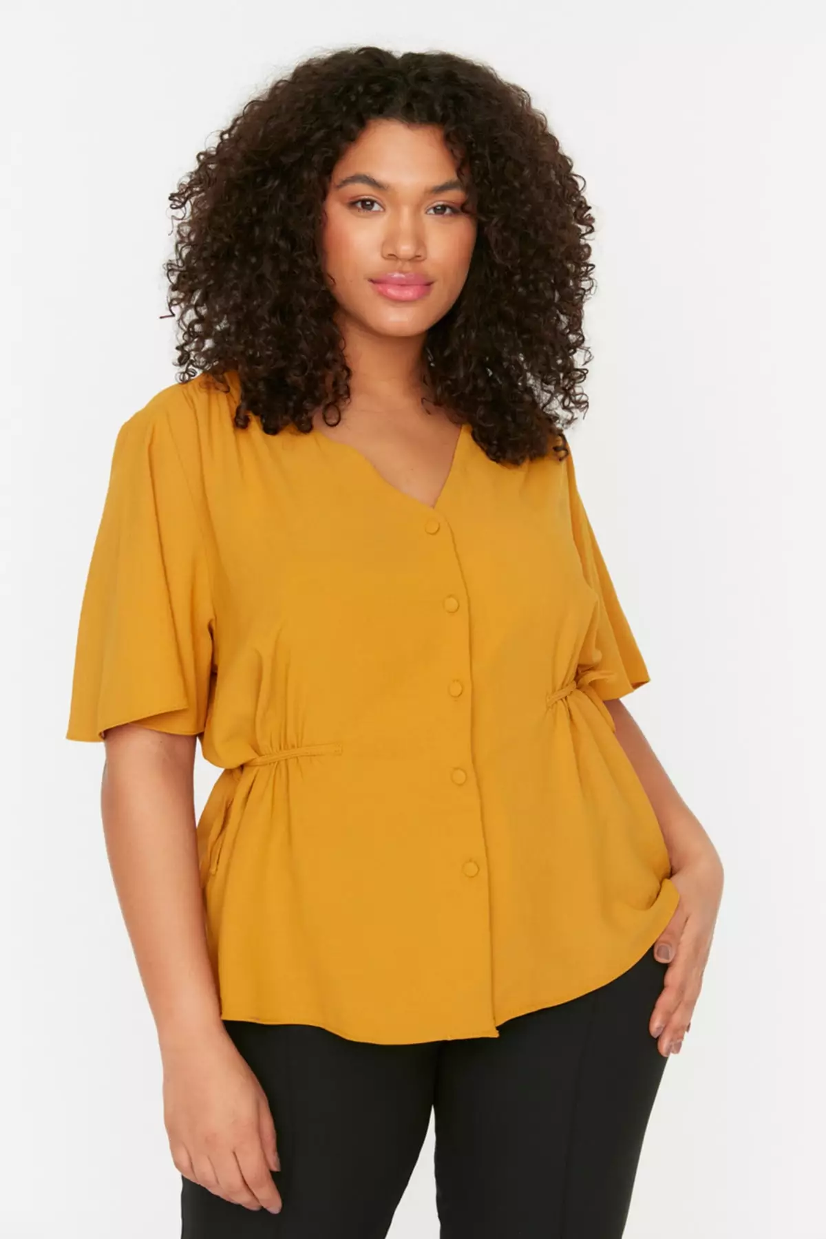 mustard blouse plus size