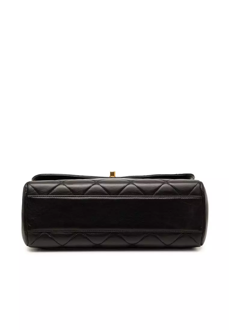 Pre-Loved Chanel Small Square Quilted Lambskin Straight Single Flap